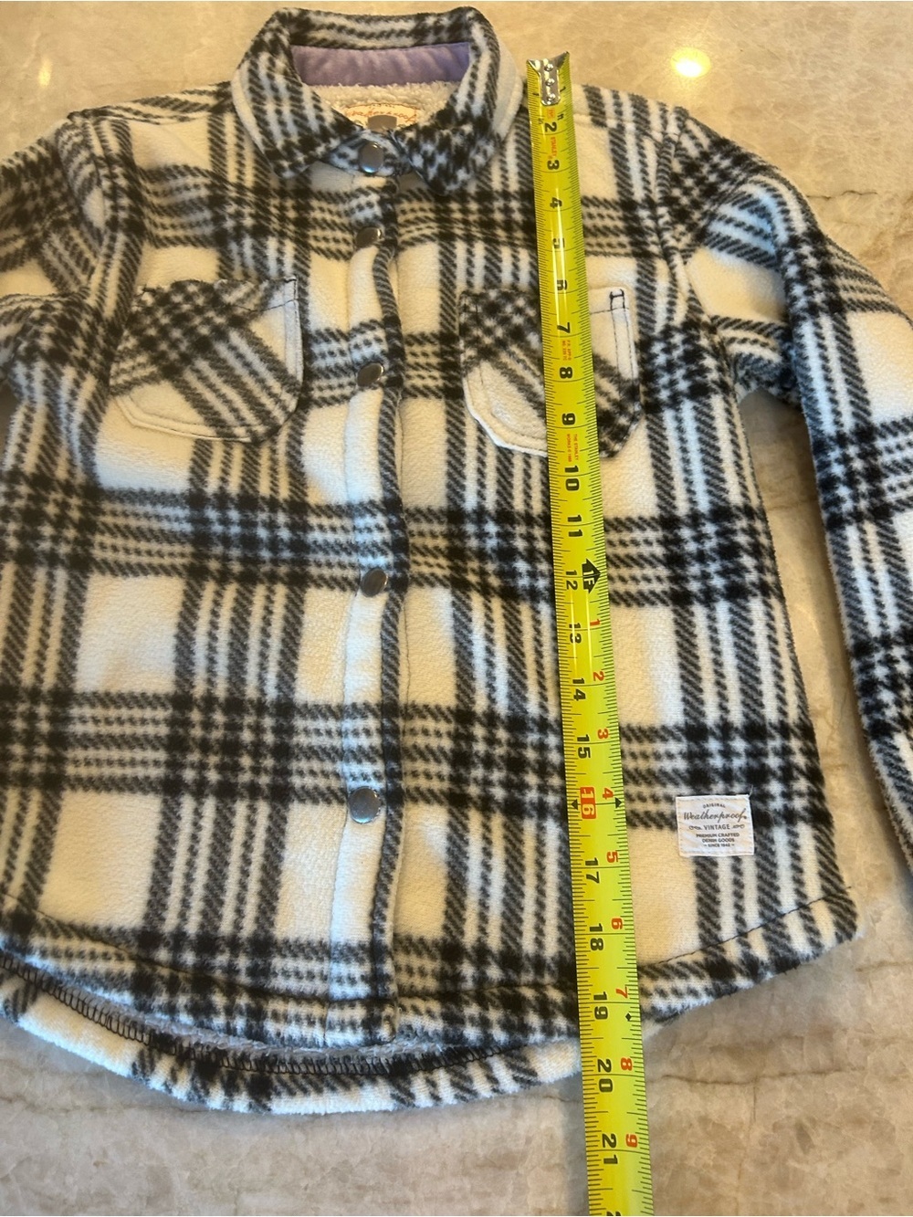 Weatherproof Vintage Boys S 7/8 Plaid Sherpa Fleece Jacket Shacket - Picture 3 of 8